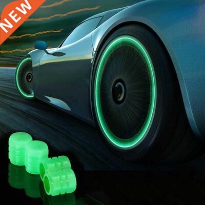 Car Tire Luminous Valve Cap ver Motorcycle Bike Universal Wh