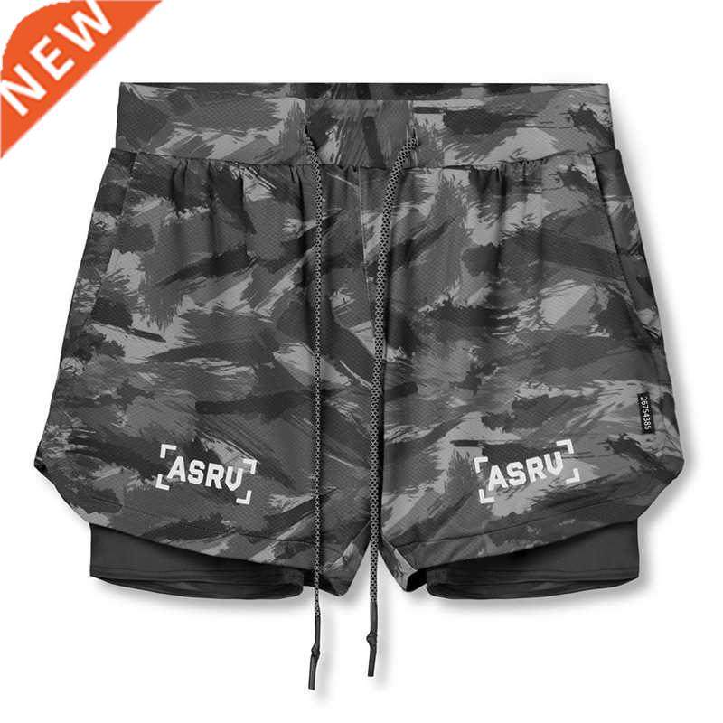 2022 Summer Shorts Men's Two In One Fitness Double Quick Dry