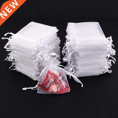 50pcs White Organza Bags 7x9 9x12 11x16 13x18CM Jewelry Part