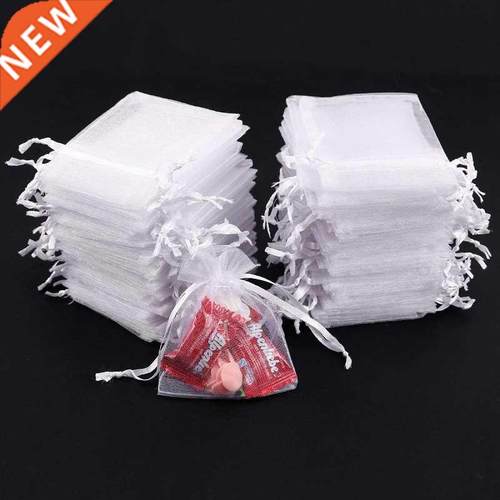 50pcs White Organza Bags 7x9 9x12 11x16 13x18CM Jewelry Part