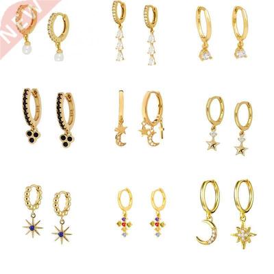 AIDE Small Cross Hoop Pendant Earrings For Women Pendientes