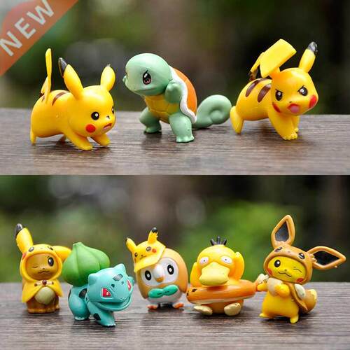 8pcs/set Takara Tomy Pvc Pikachu Action Figure Model Pokemon
