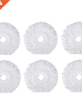 6Pcs 360° Spin Mop Replacement Head, Round Shape Microfi