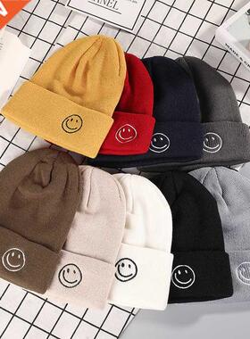 Beanies Skullies Women Hat Cute Smile Crochet Expression Kni