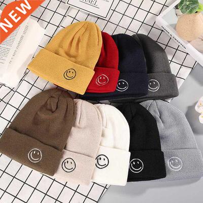 Beanies Skullies Women Hat Cute Smile Crochet Expression Kni