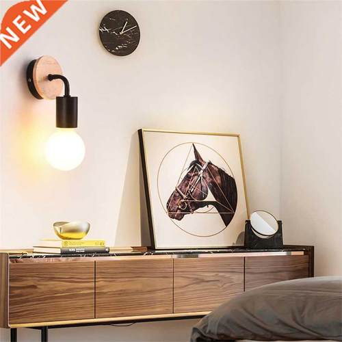 Wood Wrought Iron Wall Lamp Modern Minimalist Wall Lights Fi