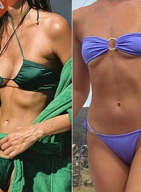 Folds Bikini 2021 Swimsuit Push Up Bikini Set Bathing Suit W