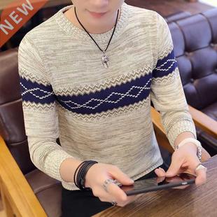 Korea Grey Sweaters And Pullovers Men Long Sleeve Knitted Sw