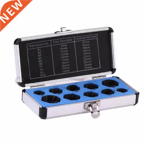 10pcs 9-19mm Damaged Nut Bolt Remover Kit Bolt Broken Nut Sc