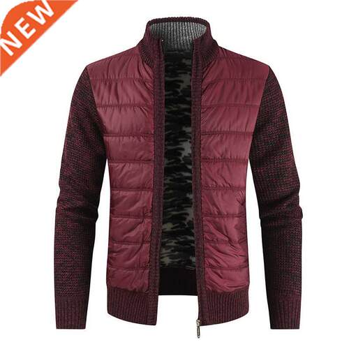 Men	s Winter Thick Fleece Cardigan Sweatercoat Male A