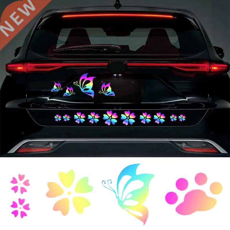 Car Stickers Flower Butterfly Footprint Shape Reflective Vin