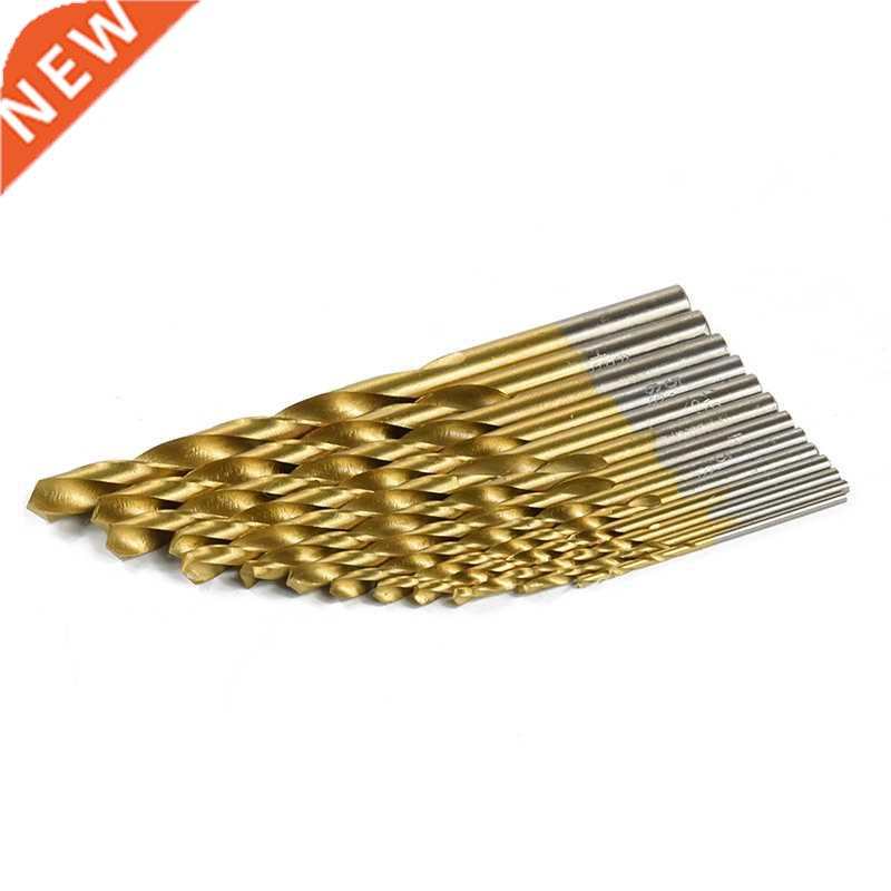 13pc 1.5-6.5mm Round Shank Twist Drill Bit Set Titanium Coat