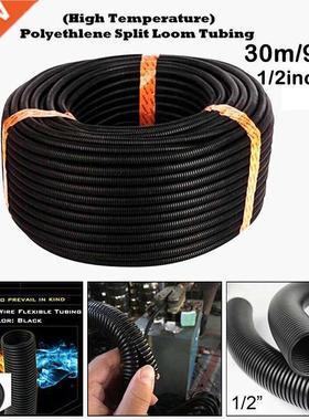98ft Polyethylene Split Wire Loom Conduit Tubing Sleeve Cabl
