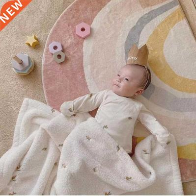 Korean Style Baby Blanket Soft Coral Fleece Newborn Infant S