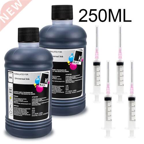 250ml Black Refilled Dye Universal Ink Kit Compatible for HP