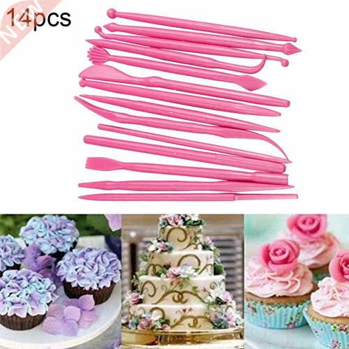 14Pcs Plastic Cake Carving Cutter Mold Pastry