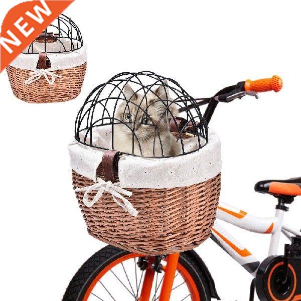 Cat Dog Bicycle Basket Woven MTB Bike Basket Front