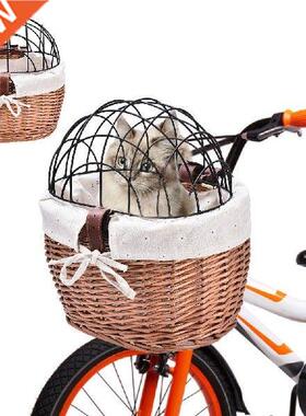 Cat Dog Bicycle Basket Woven MTB Bike Basket Front