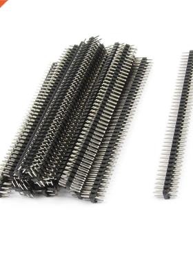 2.54mm Pitch 80Pins Double Row Female Pin Header Black 20pcs