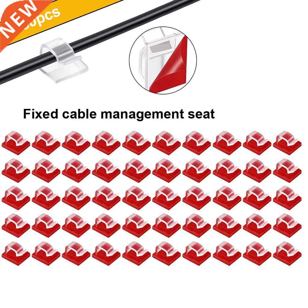 50Pcs Cable Clips Self Adhesive Cord Management Black Wire H