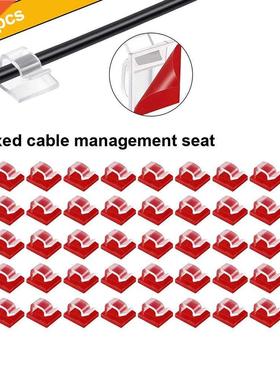 50Pcs Cable Clips Self Adhesive Cord Management Black Wire H