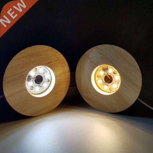 Wood Lamp Base Replacement USB Socket Rubber Wood Crystal
