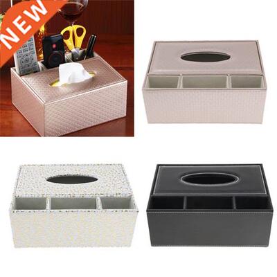 PU Leather Rectangular Tissue Box Cover Napkin Holder Home