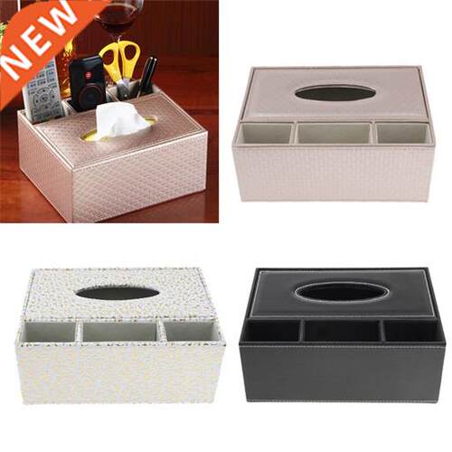 PU Leather Rectangular Tissue Box Cover Napkin Holder Home
