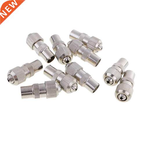10 Pieces RF Male Plug Connector for Cable TV Aerial Coaxial