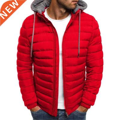 Winter Cotton Men's Down Jacket Hooded Long Sleeve Cardigan
