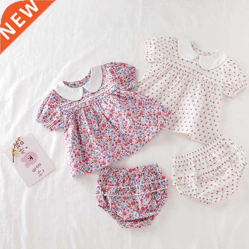 Baby Girls Clothes Set 2022 New Flower T-shirt+PP Shorts Sum