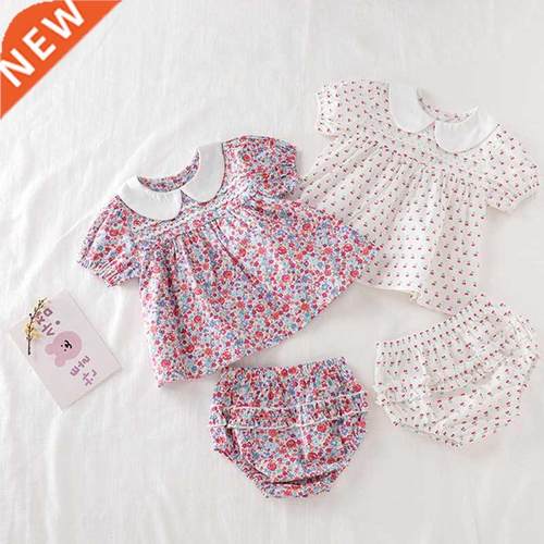 Baby Girls Clothes Set 2022 New Flower T-shirt+PP Shorts Sum