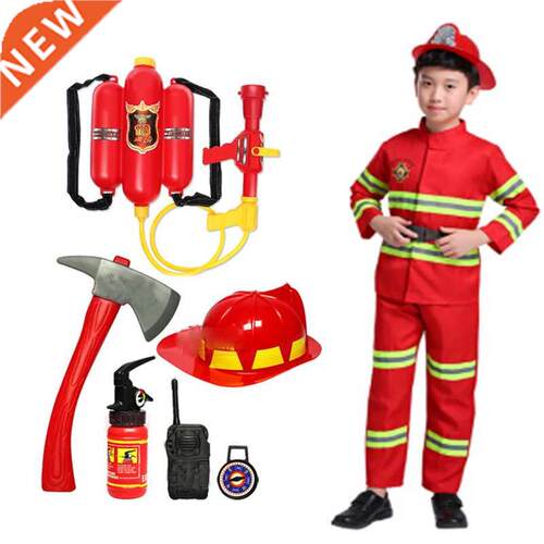 2022 Halloween Cosplay Kids Firefighter Uniform Children Sam