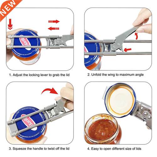 Adjustable Jar Opener Stainless Steel Manual Can Bottle Lid