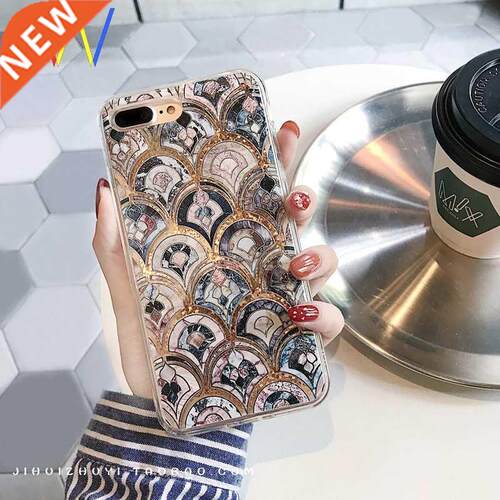 arble Shiny Liquid Phone Case for iPhone XS AX 8plus 7 6s