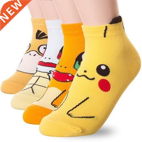Pokemon Cute Anime Figures Psyduck Pikachu Sock for Children