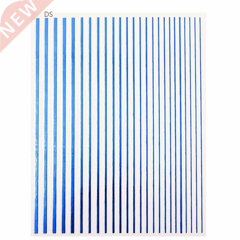 Gradient Stripe Wave Lines 3D Nail Art ers Self Adhesive Mul
