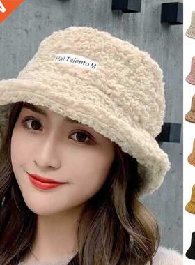 Lamb Wool Faux Female Fisherman Hat Fur Warm Thicken Teddy V