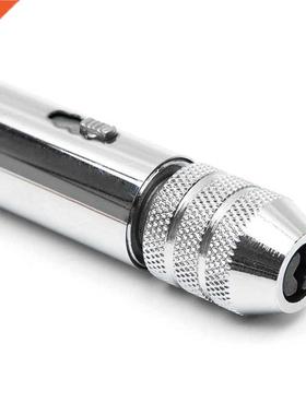 Adjustable Silver T-Handle Ratchet Tap Holder Wrench with 5p
