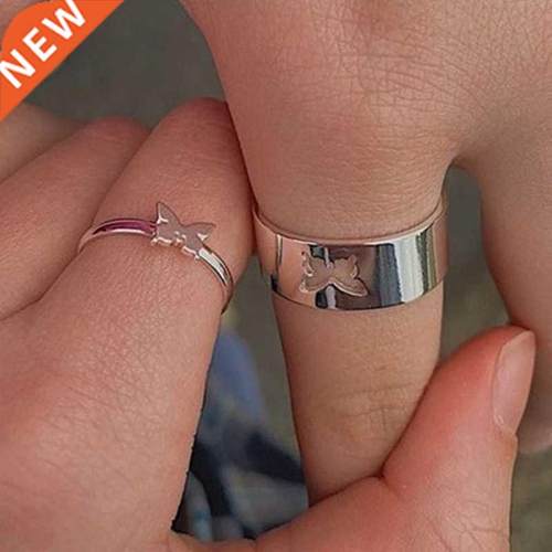 Fashion Colorful Butterfly Rings For Women Men Lover Couple