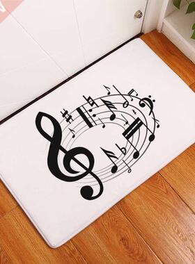 Zeegle Musical Note Printed Doormat Entrance Door Anti-slip