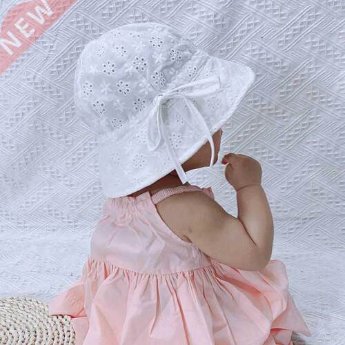 New Spring Summer Outdoor Baby Girls Hat Lace Bowknot fisher