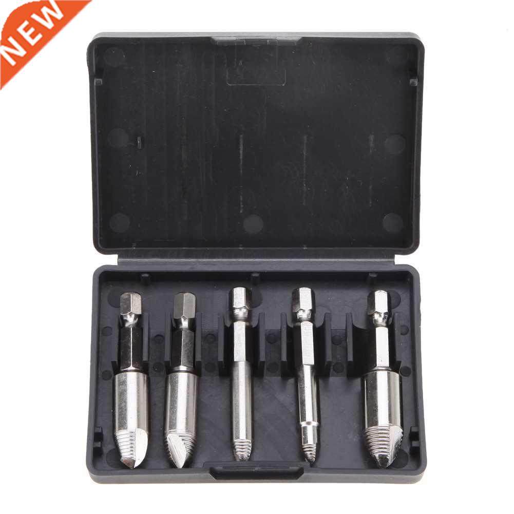5 Pcs Damaged Screw Extractor Hand Drill Set Broken Screwing