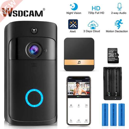 Wsdcam Smart Doorbell Camera Wifi Wireless Call Intercom Vid
