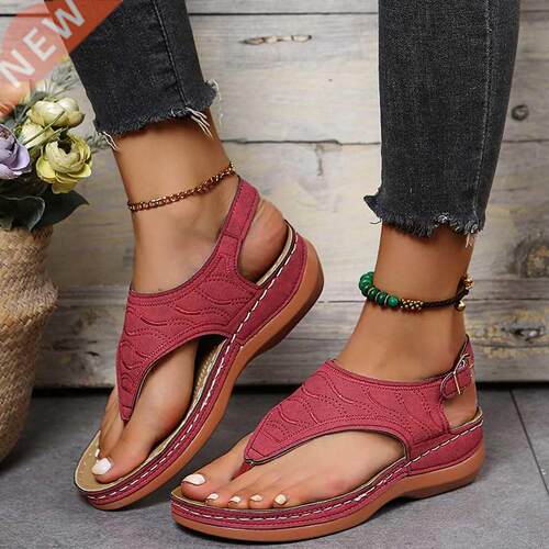 2022 Summer Women Strap Sandals Women	s Flats Open To