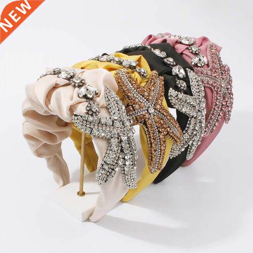 Sea Starfish Headband Hair Accessories Satin with Glass Rhin