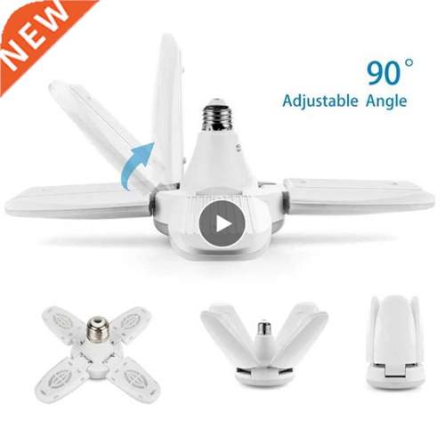 E27 38W LED Garage Light Folding Ceiling Fan Lamp Blade Defo