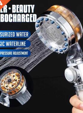 Turbo Shower Head High Pressure Nozzle One-key Stop 2 Jet