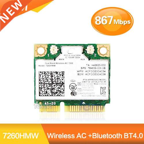Dual Band Wireless Wifi Card Intel 7260 7260HMW Half Mini P