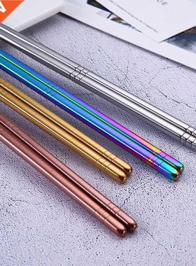 1 Pair Colorful ainless eel Chopicks Metal Chop icks